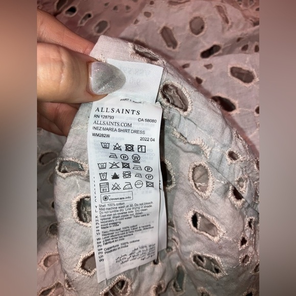 New! Allsaints Inez Marea Broiderie Shirt Dress 🤍 sz 6 - Picture 12 of 13